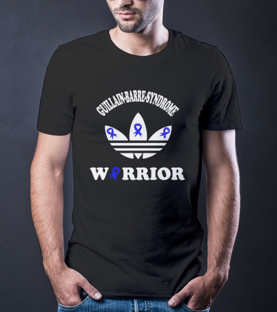 Guillain-Barre Syndrome Warrior Blue Ribbon Classic Emblem T-Shirt