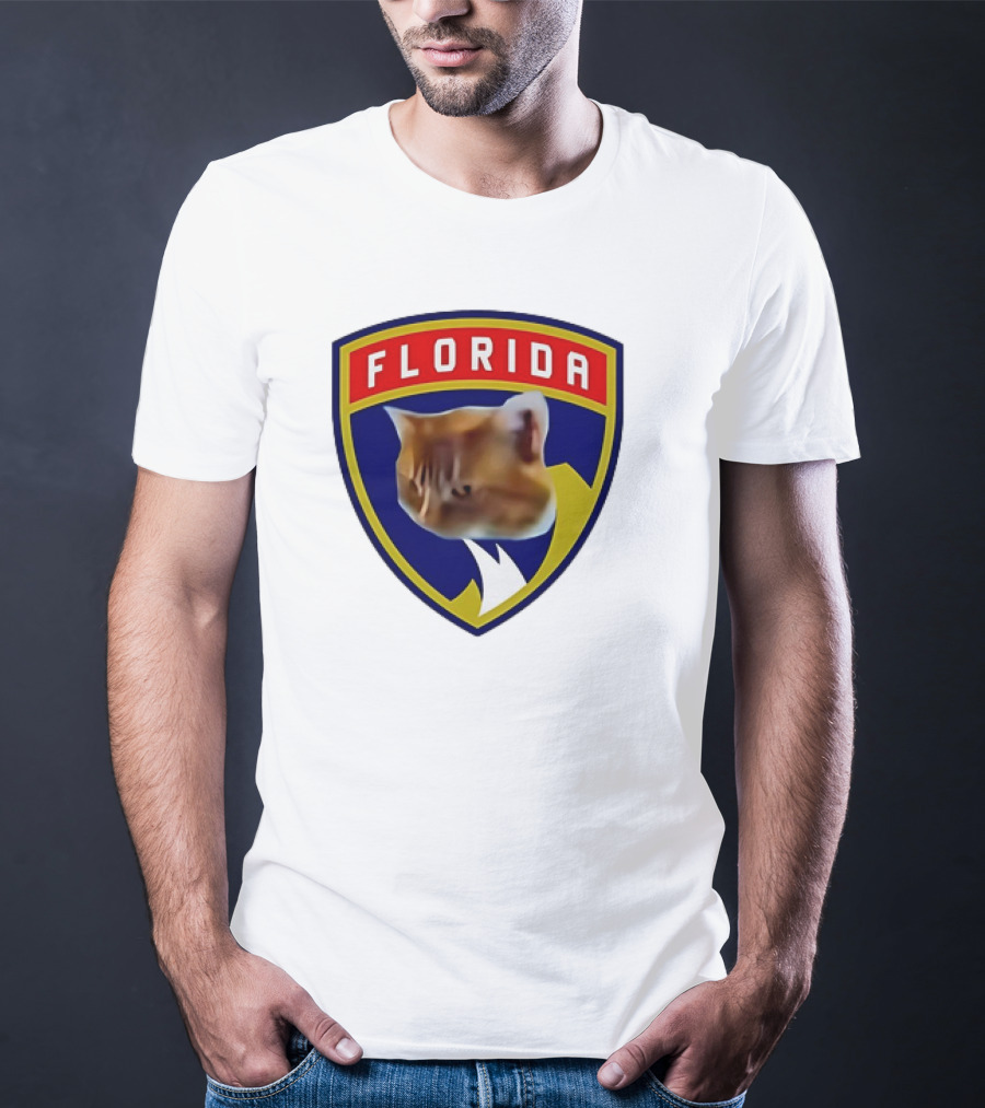 Florida Cat Face Panthers Emblem T-Shirt