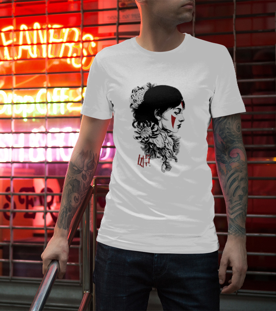 Princess Mononoke San Chrysanthemum Japanese Kanji T-Shirt