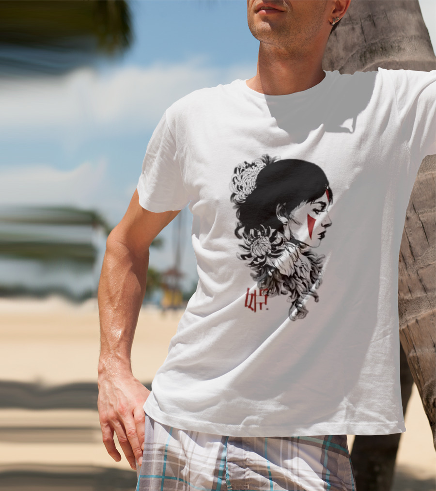 Princess Mononoke San Chrysanthemum Japanese Kanji T-Shirt