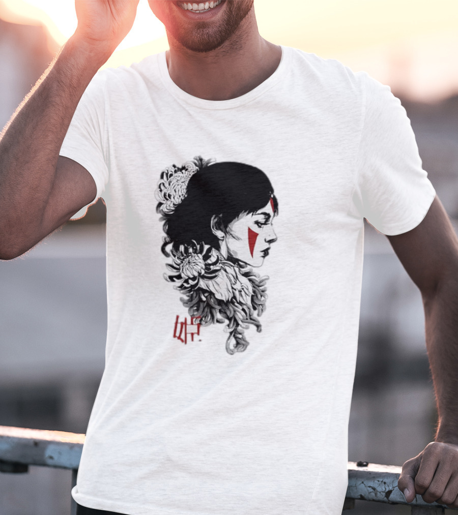 Princess Mononoke San Chrysanthemum Japanese Kanji T-Shirt