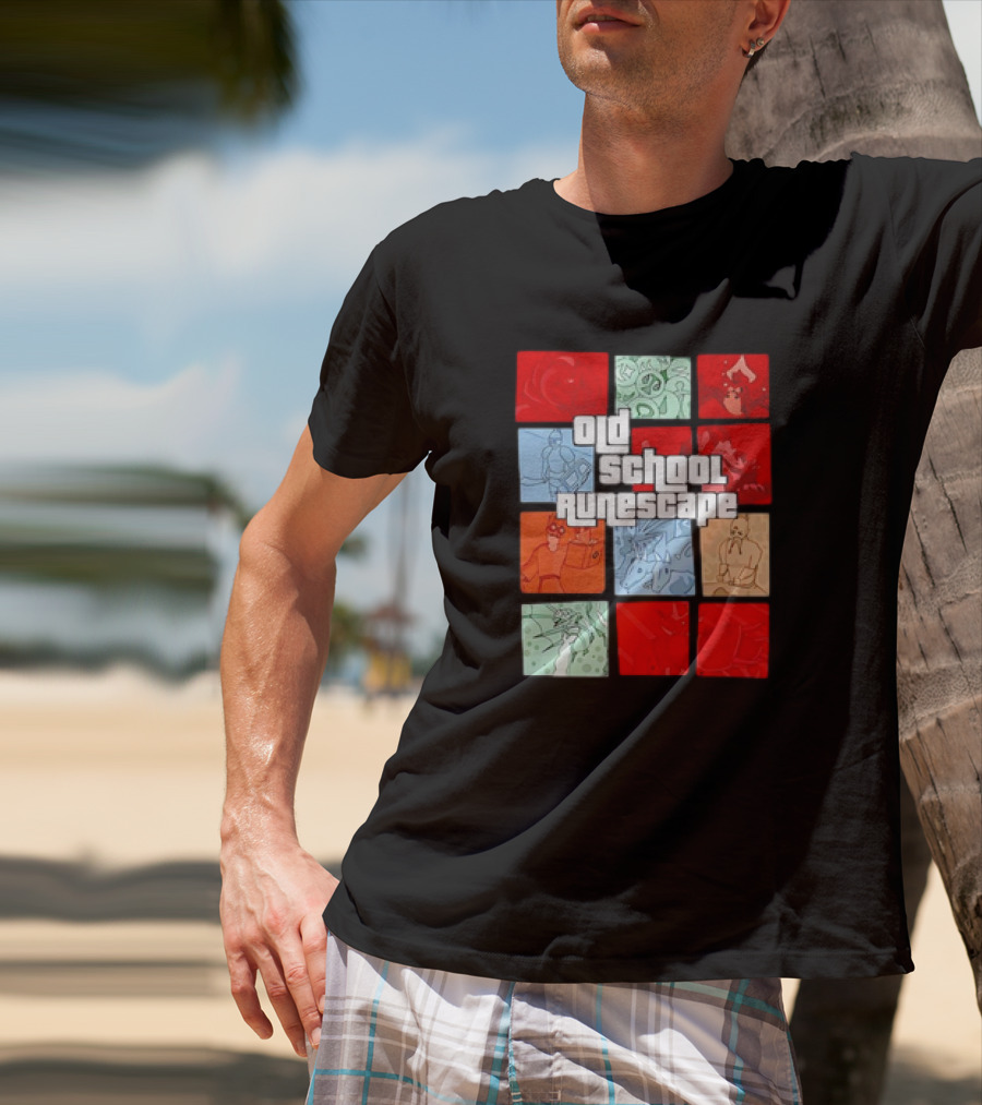 Old School RuneScape Pixel Art Character Collage T-Shirt