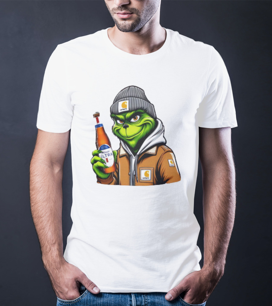 Grinch Michelob Ultra Carhartt Beanie And Jacket T-Shirt