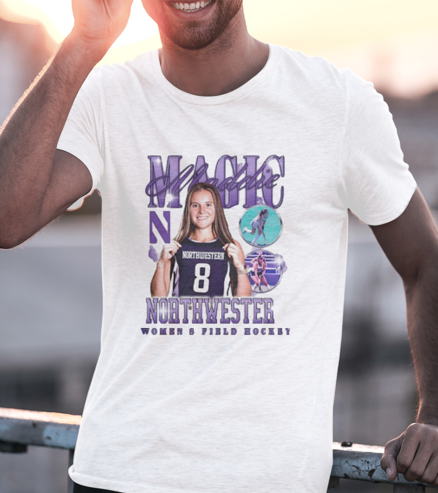 Maddie Magic Northwestern Women’s Field Hockey 8 90s T-Shirt