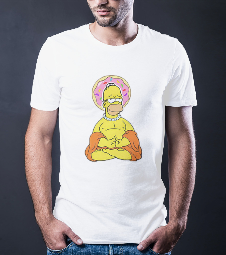 Simpsons Homer Buddha Donut Halo Meditation T-Shirt