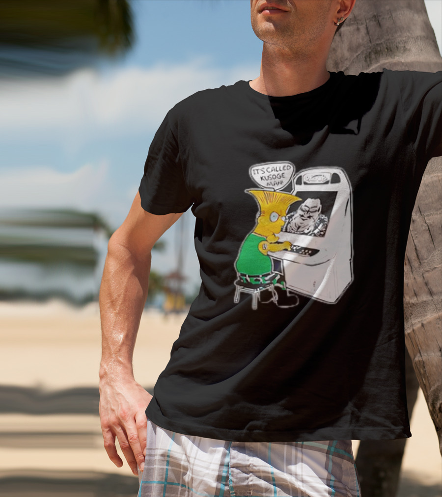 Bart Simpson It's Called Kusoge Man Playing Arcade Game T-Shirt