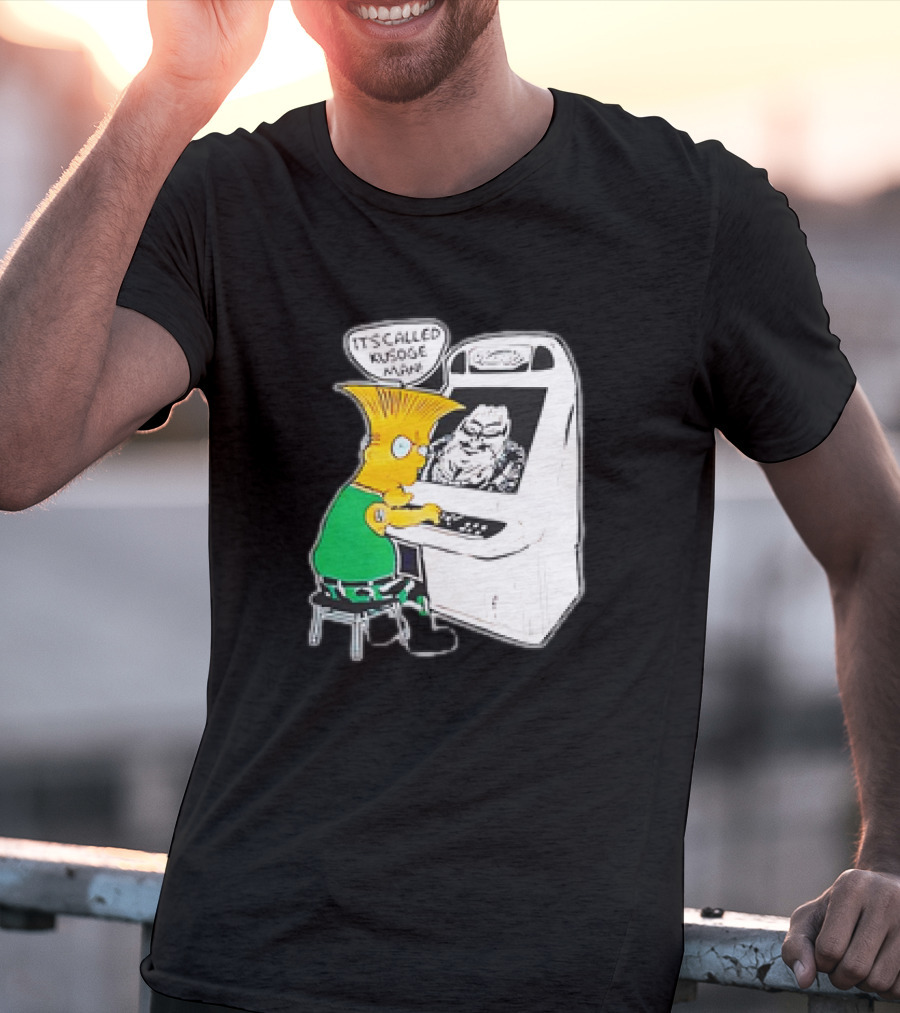 Bart Simpson It's Called Kusoge Man Playing Arcade Game T-Shirt