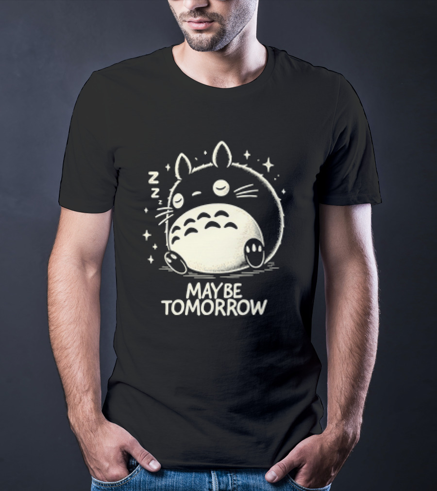 Napping Totoro Maybe Tomorrow Zzz Stars T-Shirt