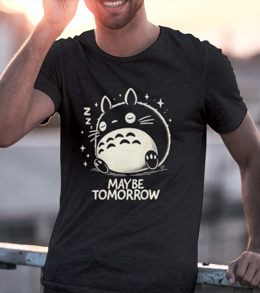 Napping Totoro Maybe Tomorrow Zzz Stars T-Shirt