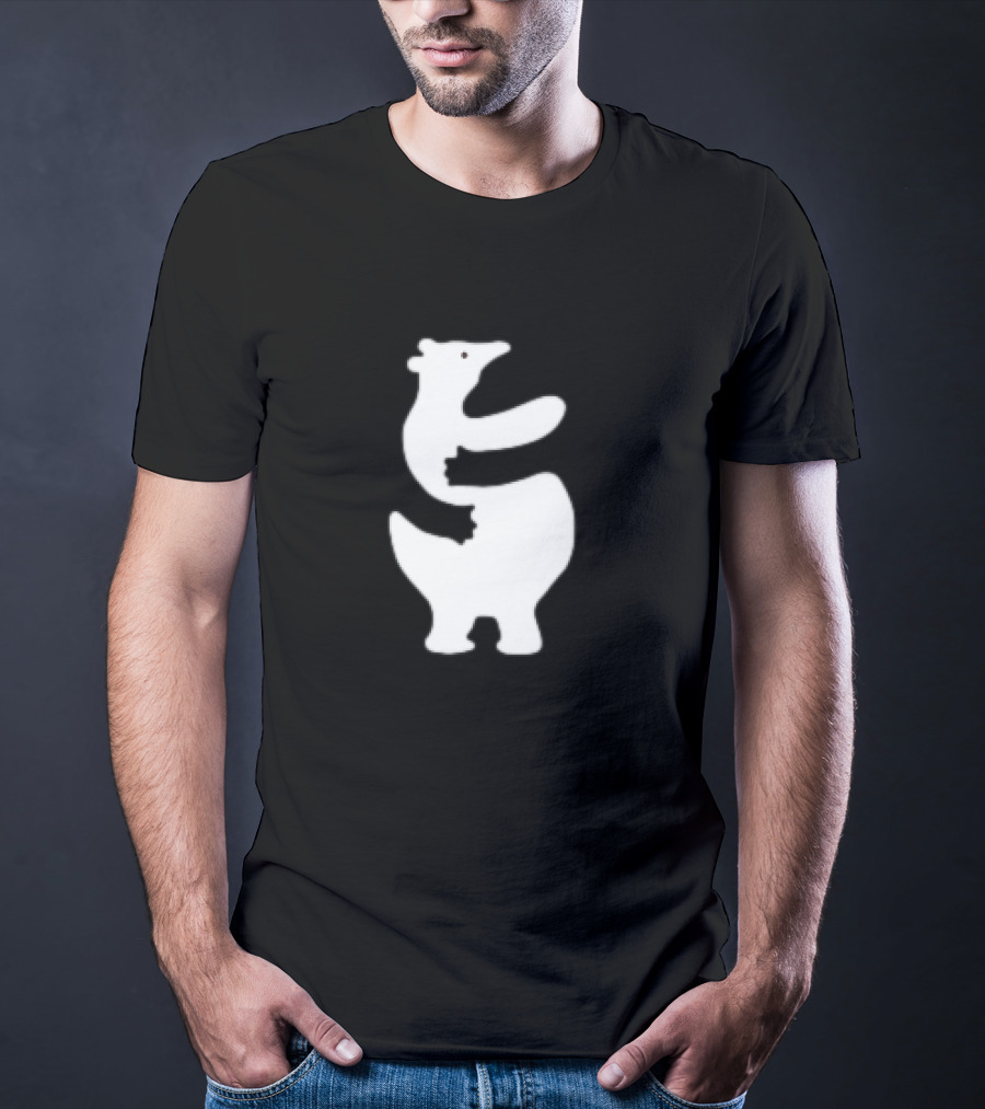 Polar Bear Hug Embrace Silhouette Funny T-Shirt