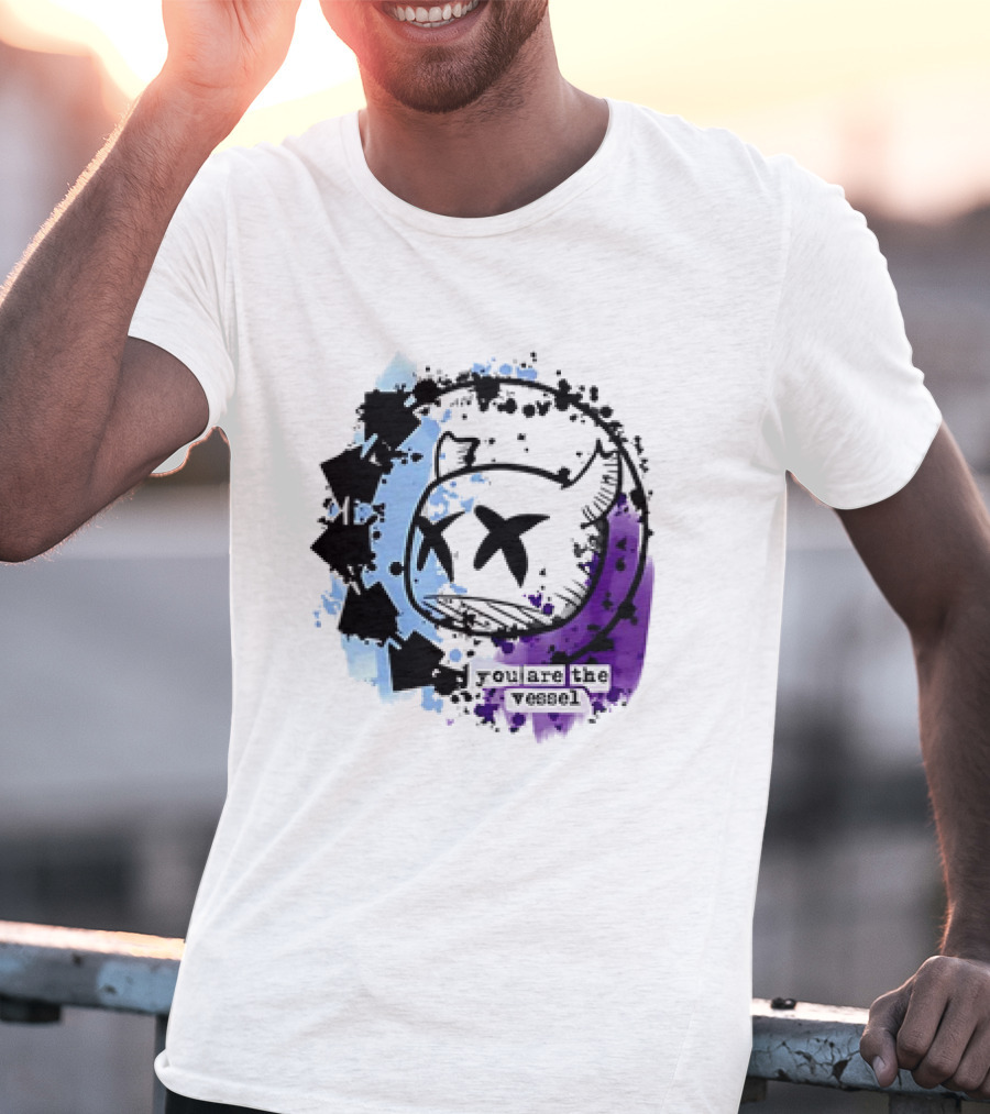 You Are The Vessel Hollow Knight Style Cute Ghost With Splattered Paint Background T-Shirt