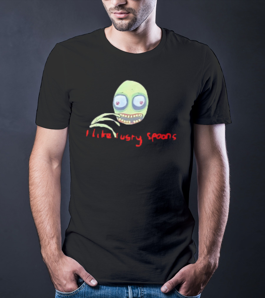 Salad Fingers I Like Rusty Spoons Green Character Face T-Shirt