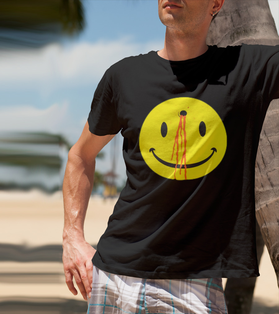 Wild Oats Shot Smiley Face Grunge T-Shirt