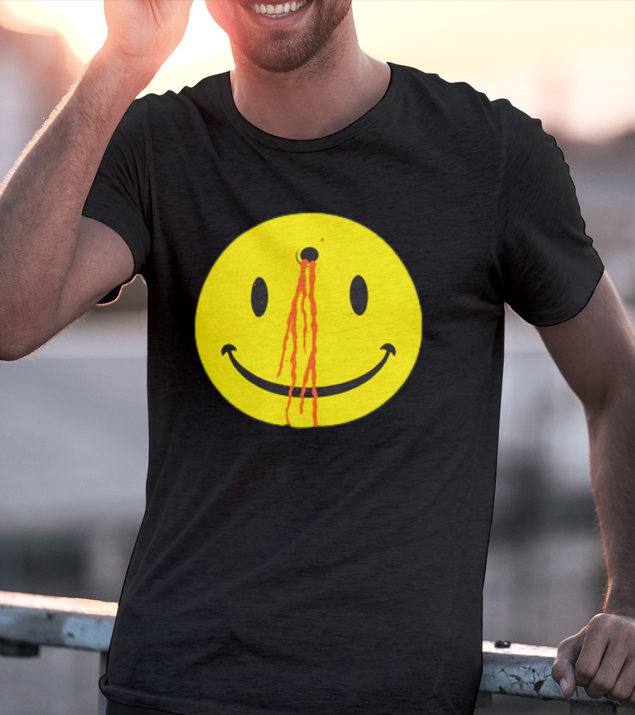 Wild Oats Shot Smiley Face Grunge T-Shirt