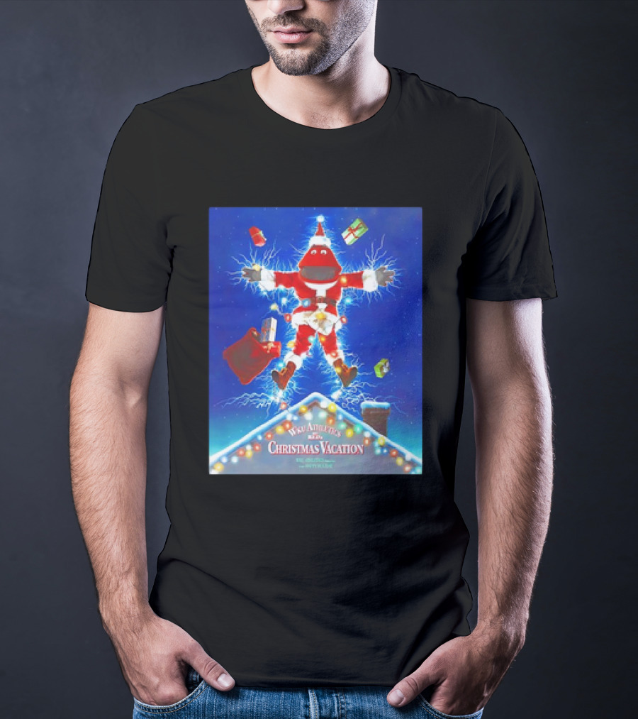 WKU Athletics Christmas Vacation Funny Santa Character On Rooftop With Presents T-Shirt