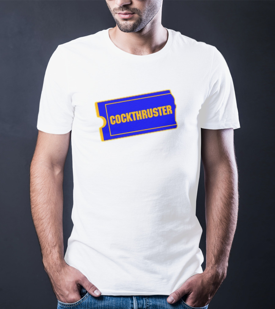 COCKTHRUSTER Blue And Yellow Ticket T-Shirt