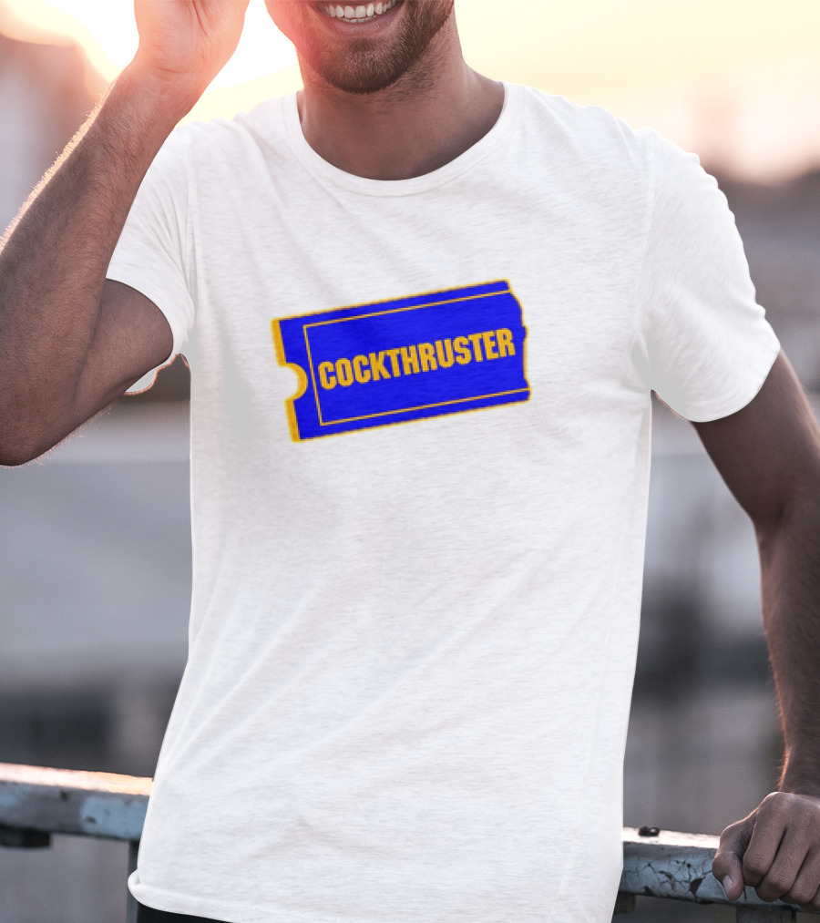 COCKTHRUSTER Blue And Yellow Ticket T-Shirt