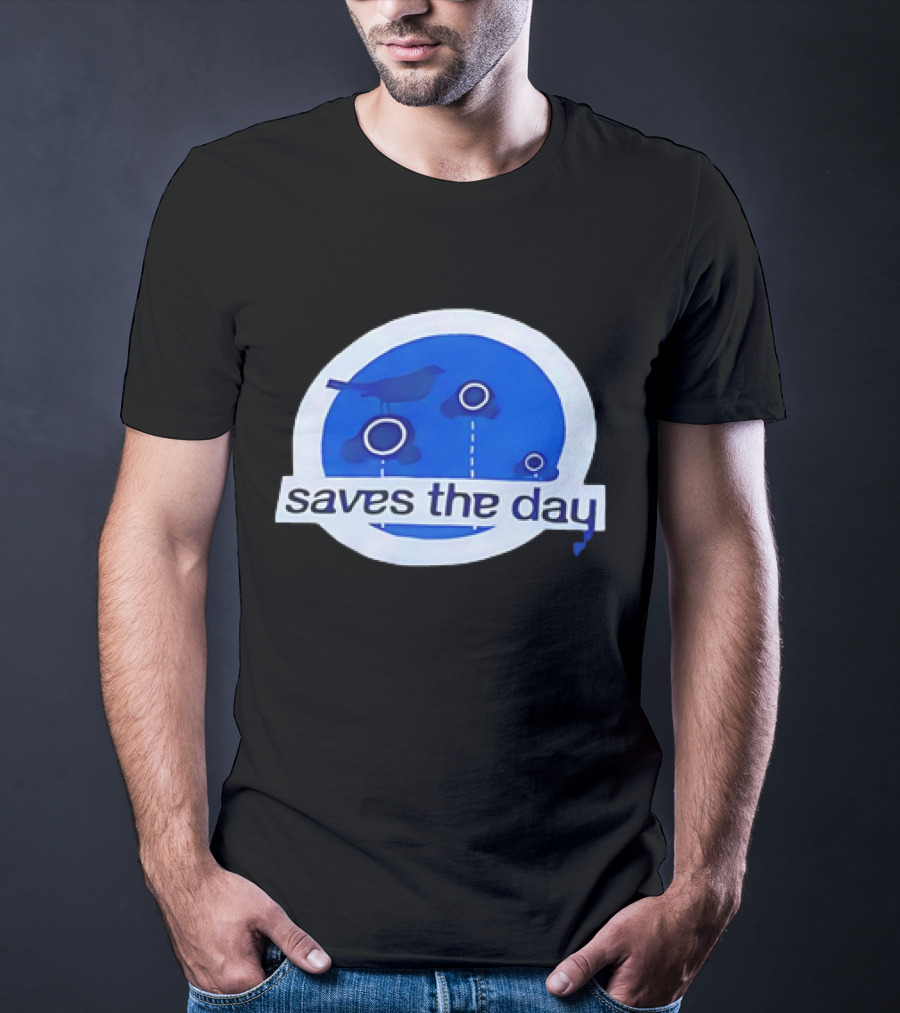 Saves The Day Bird Circular Icon Blue Background T-Shirt