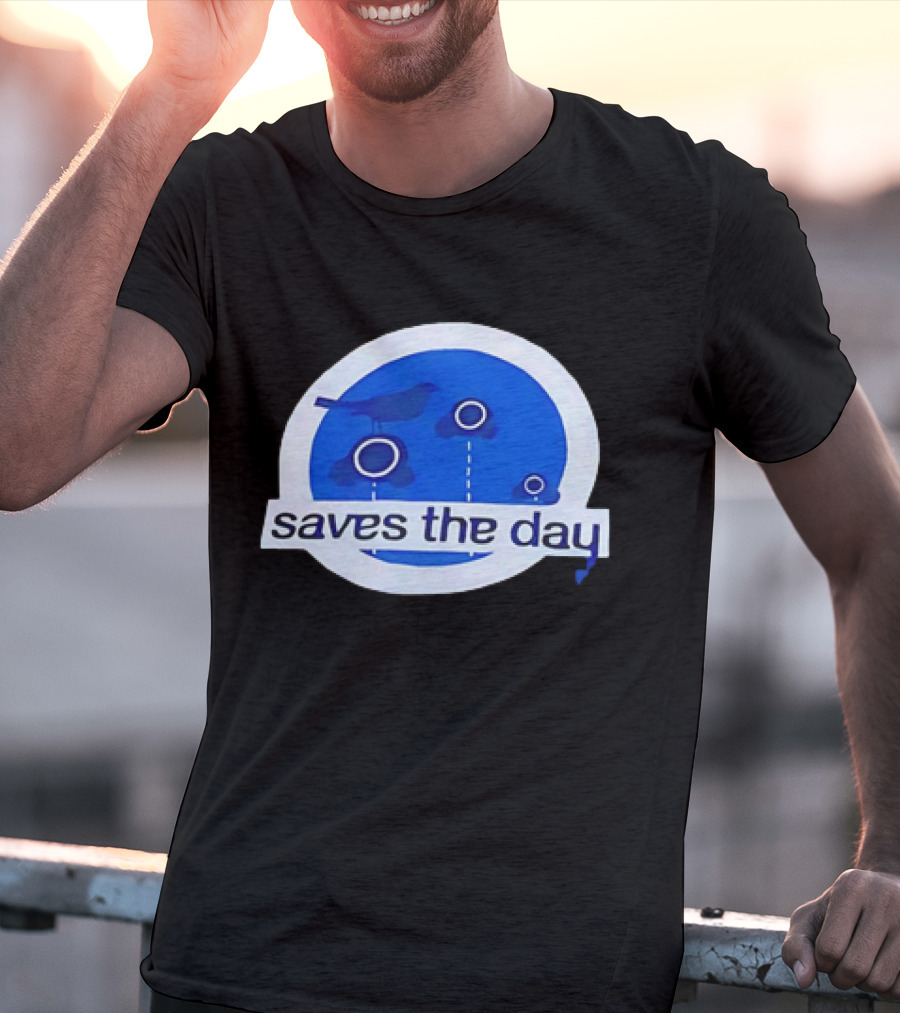Saves The Day Bird Circular Icon Blue Background T-Shirt