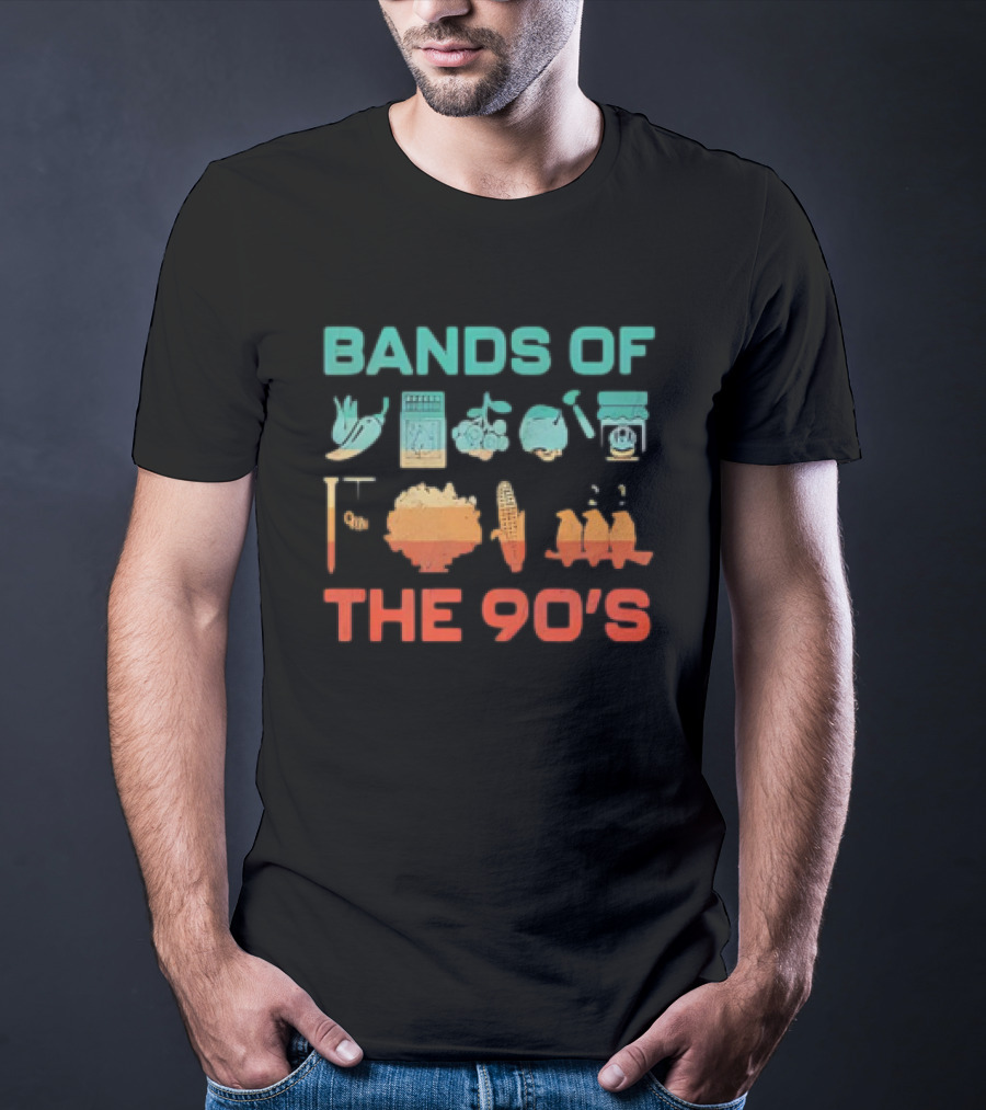 Bands Of The 90s Funny Vegetable Instruments Corn Percussion T-Shirt