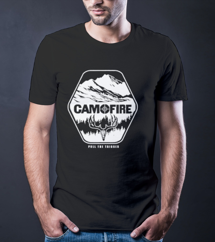 CAMOFIRE Pull The Trigger Mountains And Deer Antlers T-Shirt