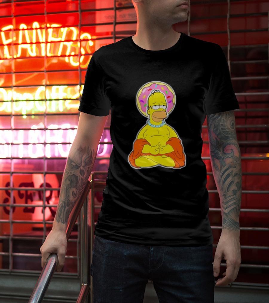 Homer Simpson Doughnut Enlightenment Buddha T-Shirt