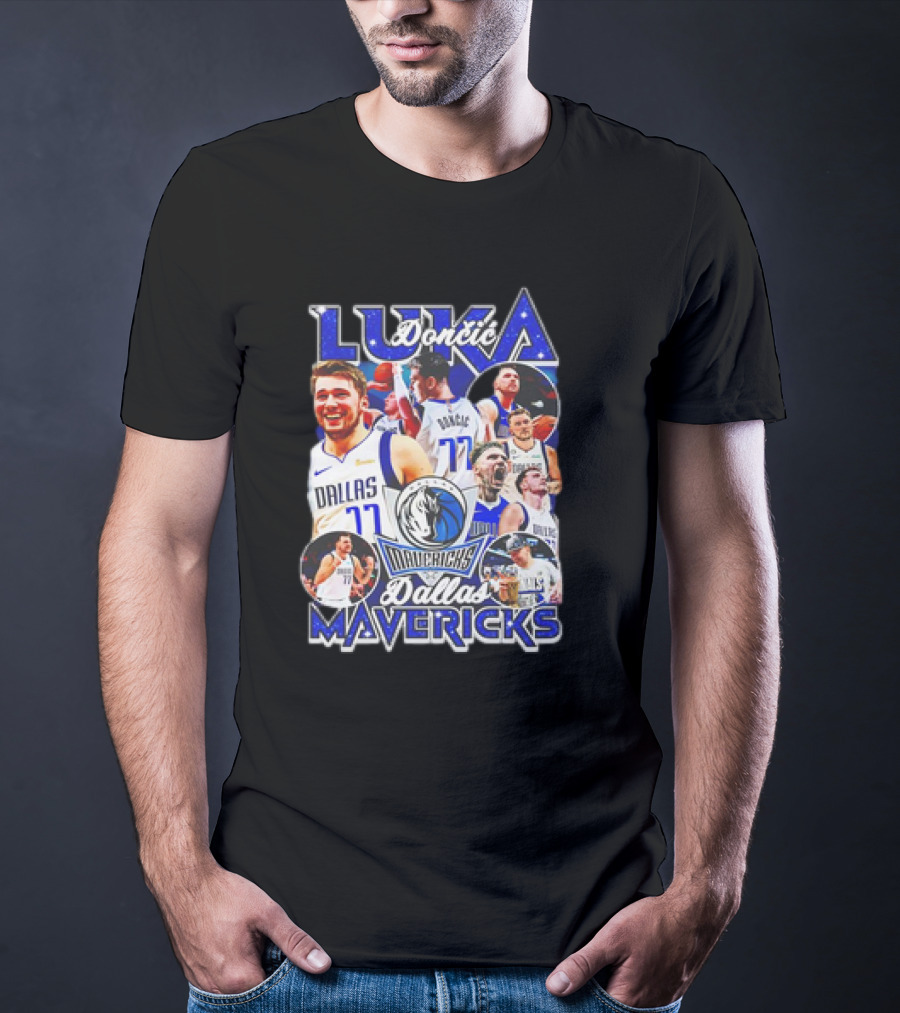 Luka Doncic Dallas Mavericks NBA Basketball Nostalgic 90s Retro Vibes T-Shirt
