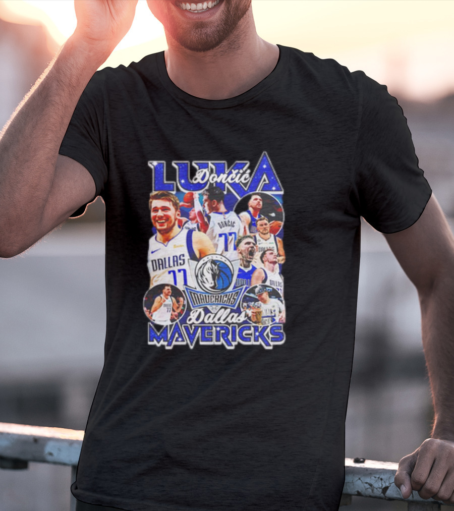 Luka Doncic Dallas Mavericks NBA Basketball Nostalgic 90s Retro Vibes T-Shirt