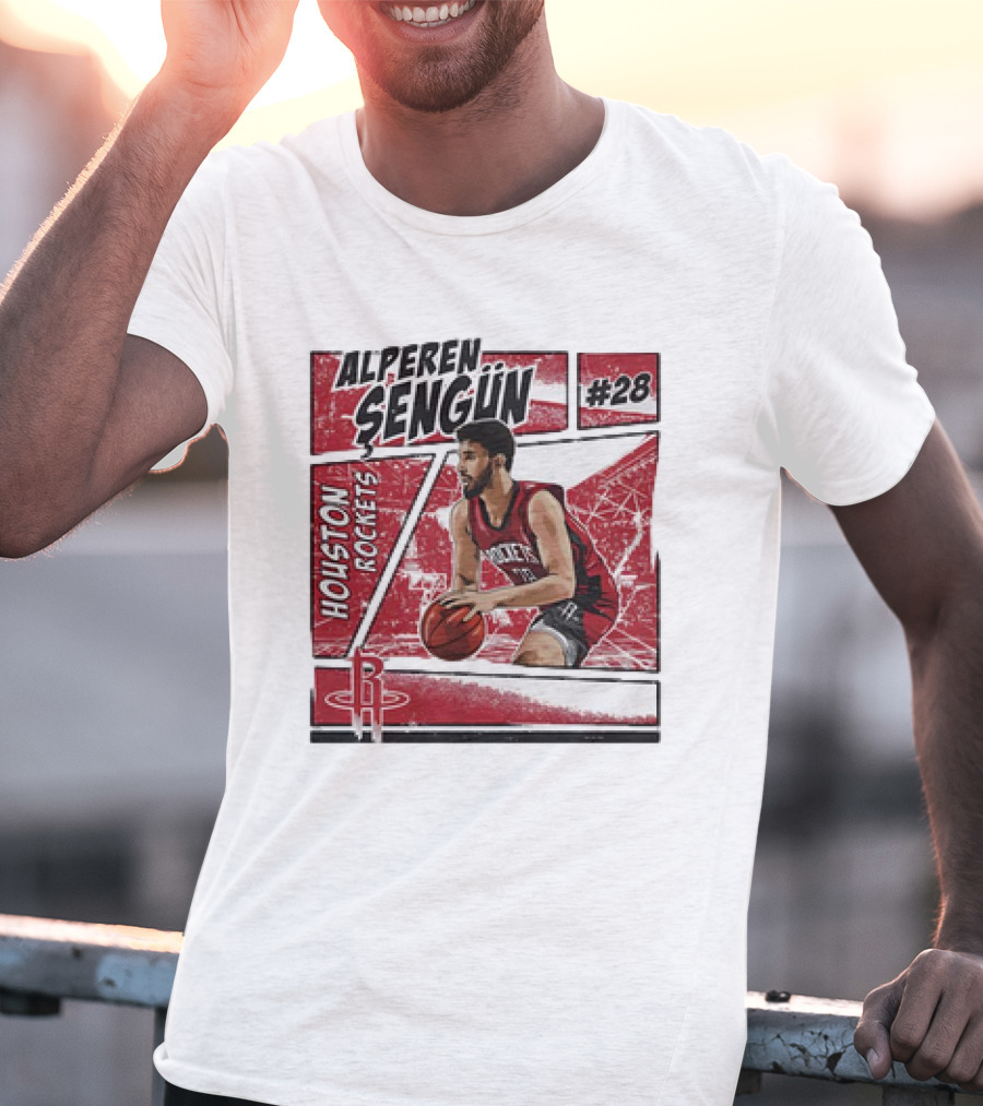 Alperen Sengun #28 Houston Rockets NBA Basketball Comic Vintage T-Shirt