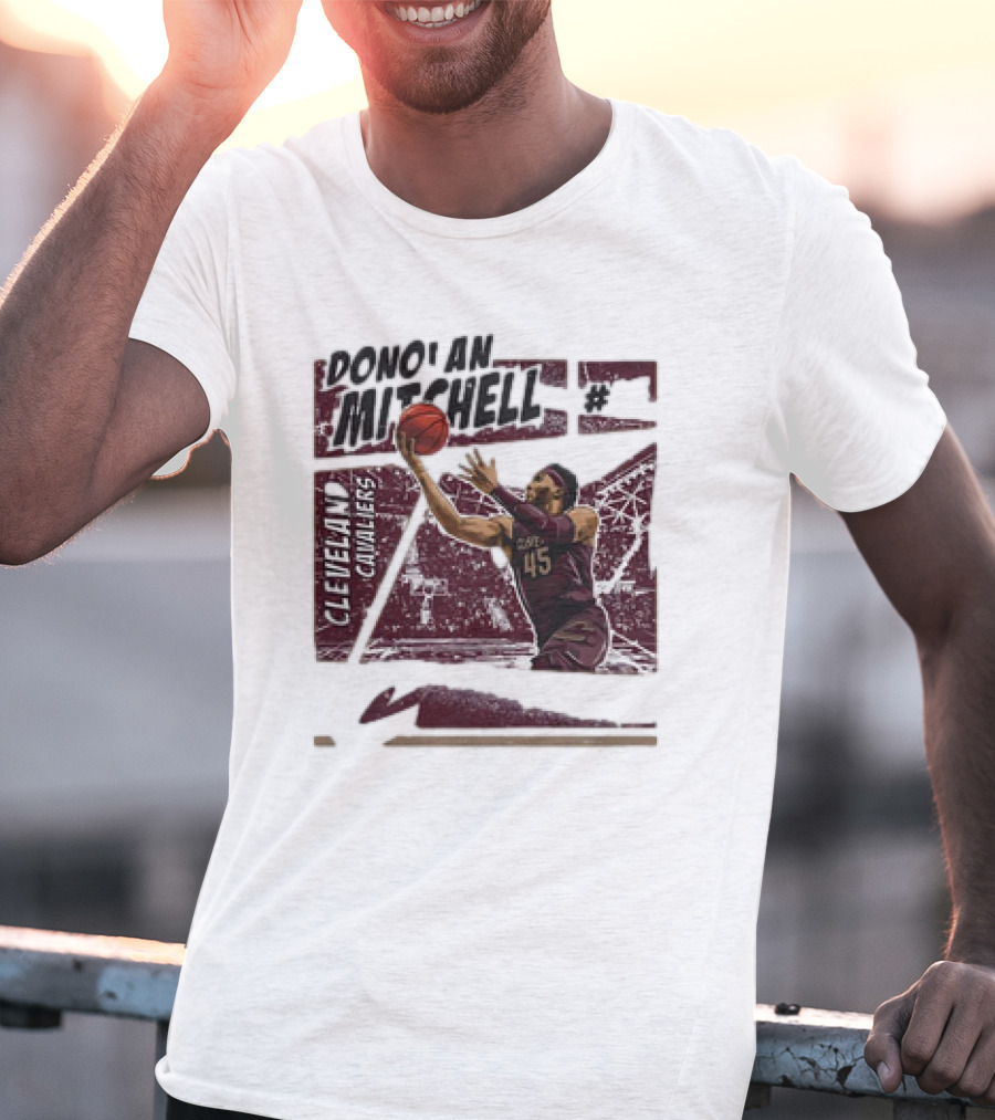 Donovan Mitchell Cleveland Cavaliers Basketball Comic Vintage 45 T-Shirt