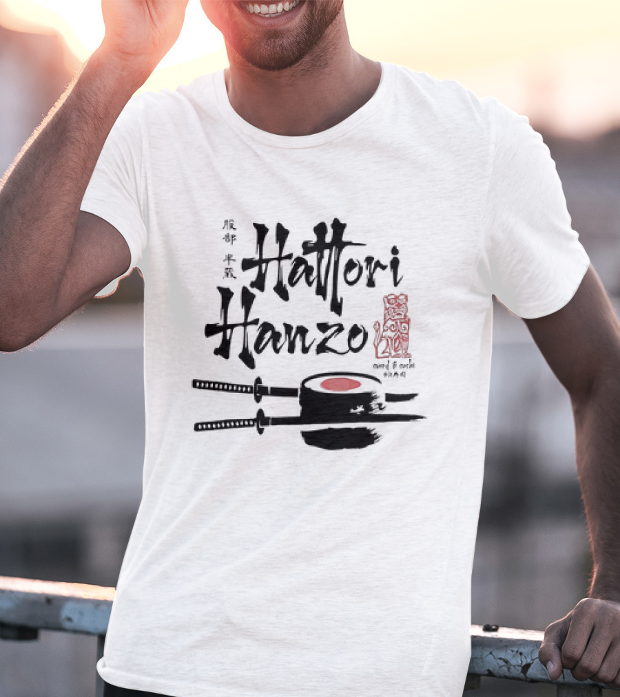 Hattori Hanzo Sword And Sushi Kill Bill Iconic Fusion T-Shirt
