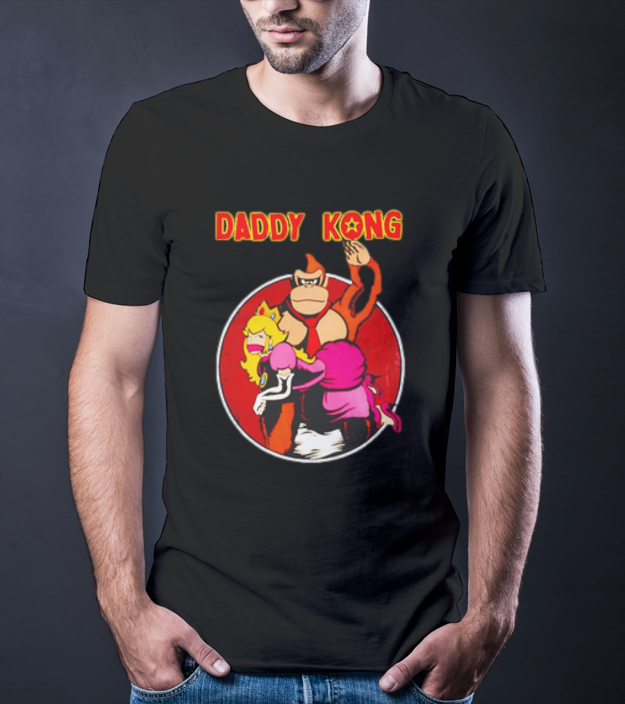 Daddy Kong Funny Retro Gaming Humor With Princess Character Playful T-Shirt