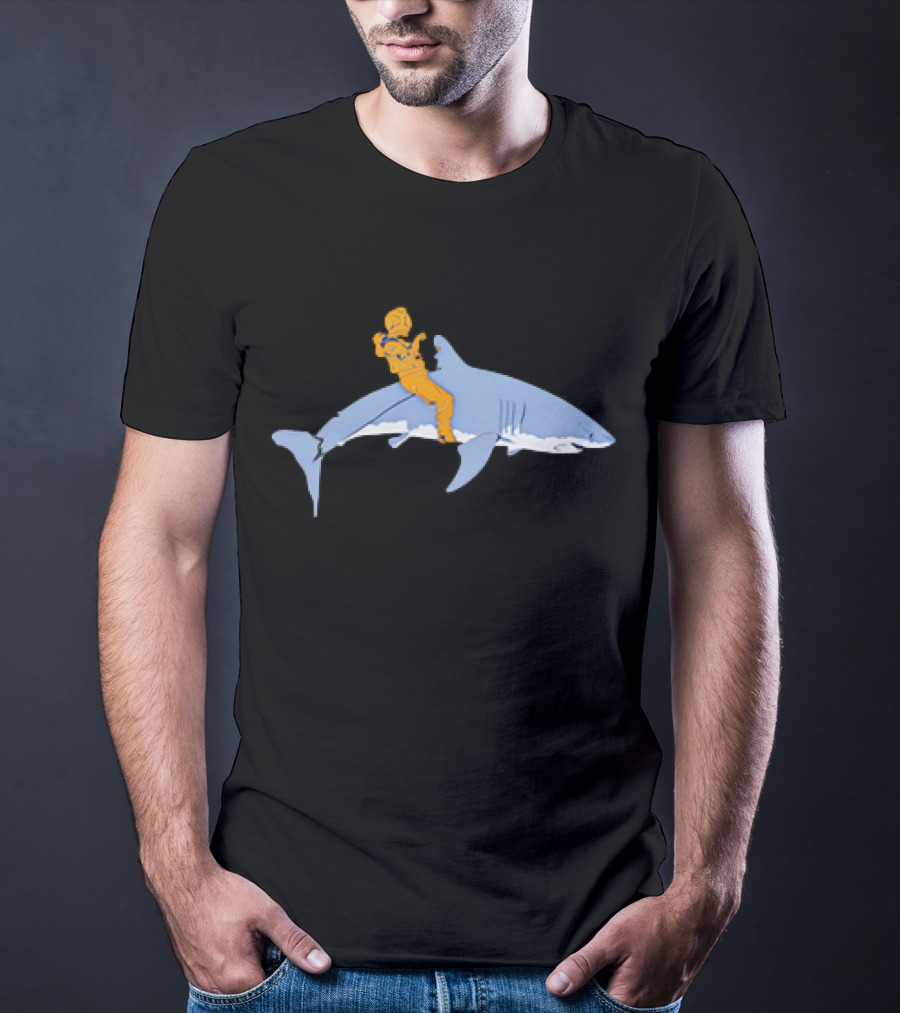 Diver Riding A Shark In T-Shirt
