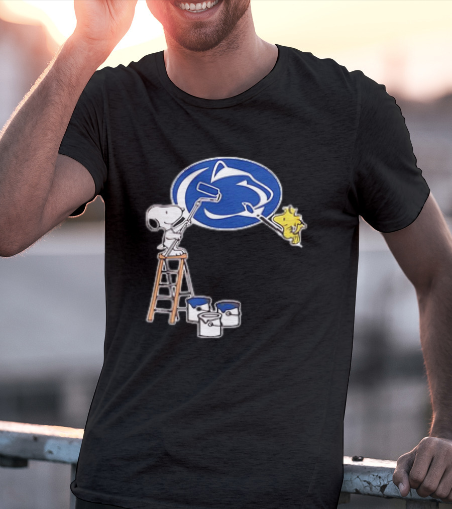 Snoopy And Woodstock Painting Penn State Nittany Lions T-Shirt