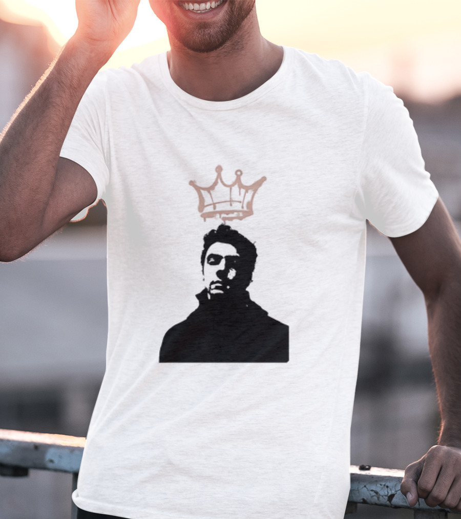 Mangione King Graffiti Crown Portrait Fitted Scoop T-Shirt