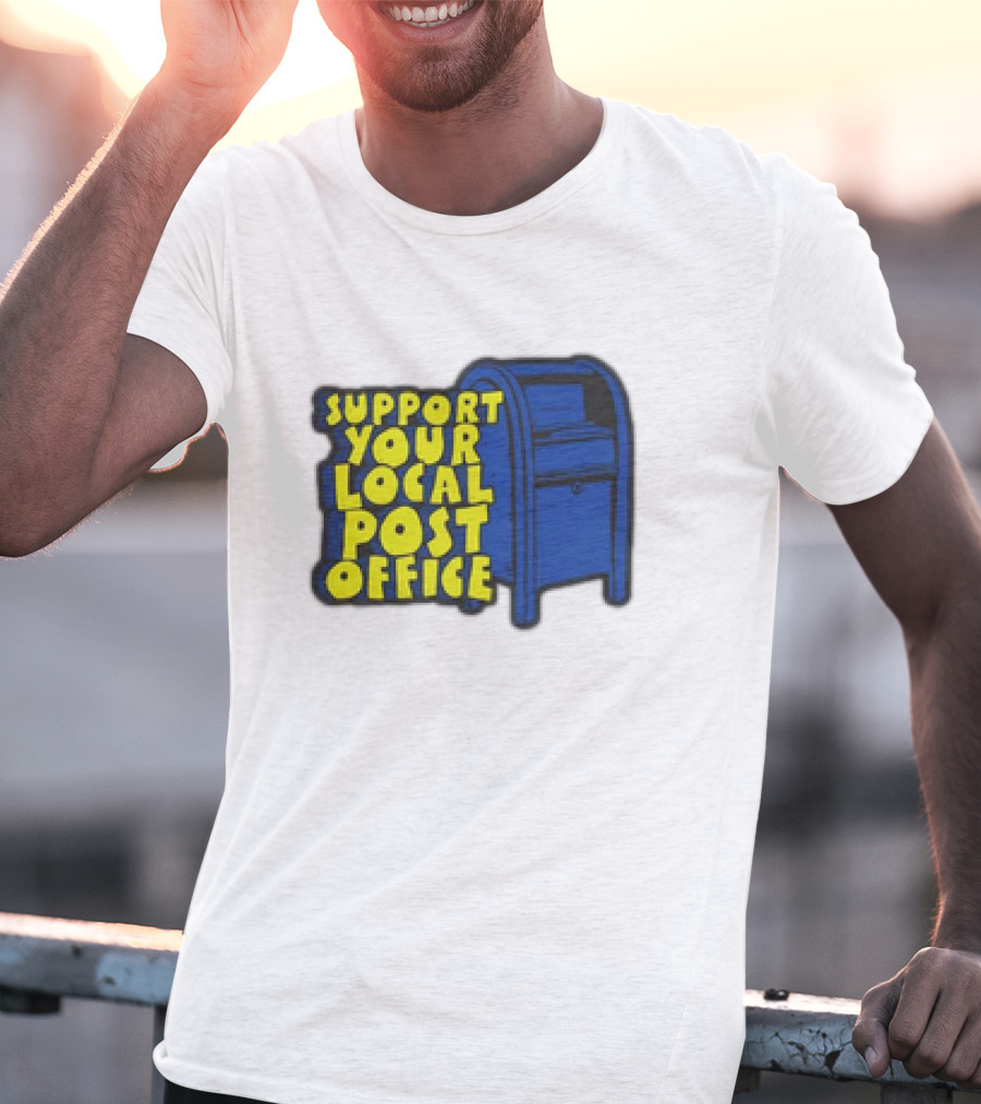 Support Your Local Post Office Blue Mailbox T-Shirt