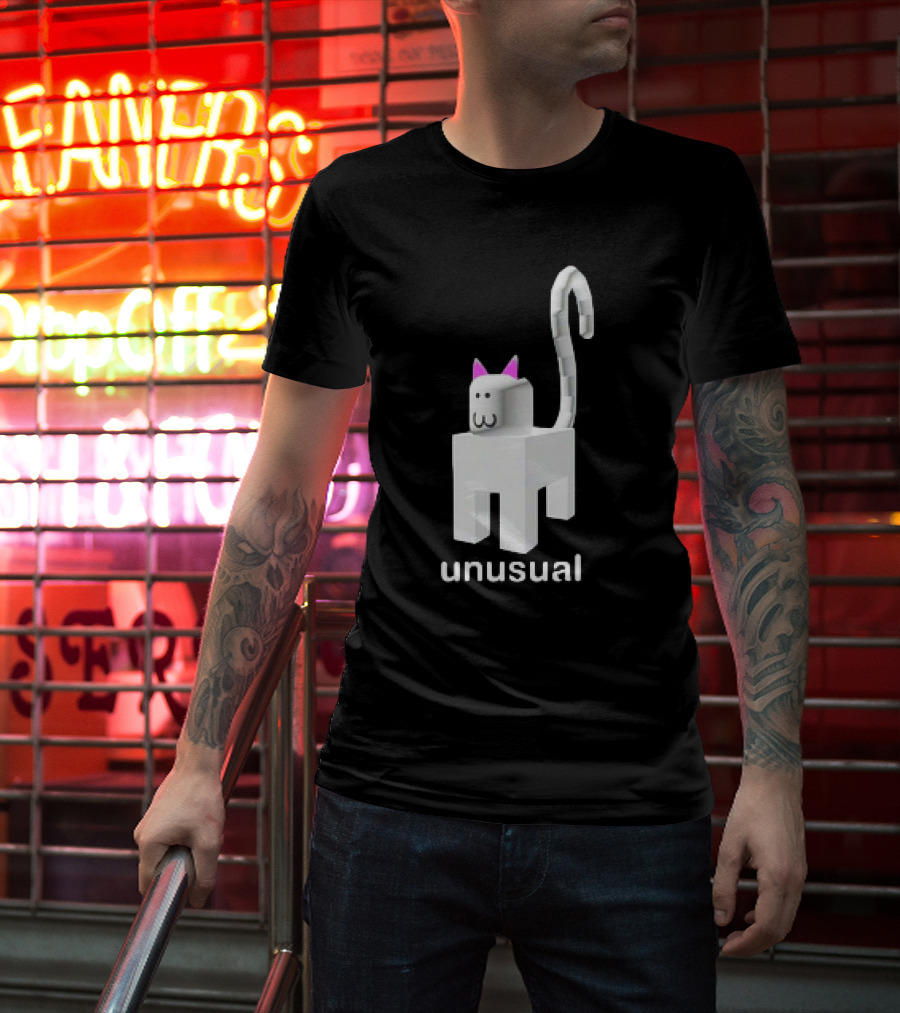 Unusual Meow V2 Blocky Cat T-Shirt