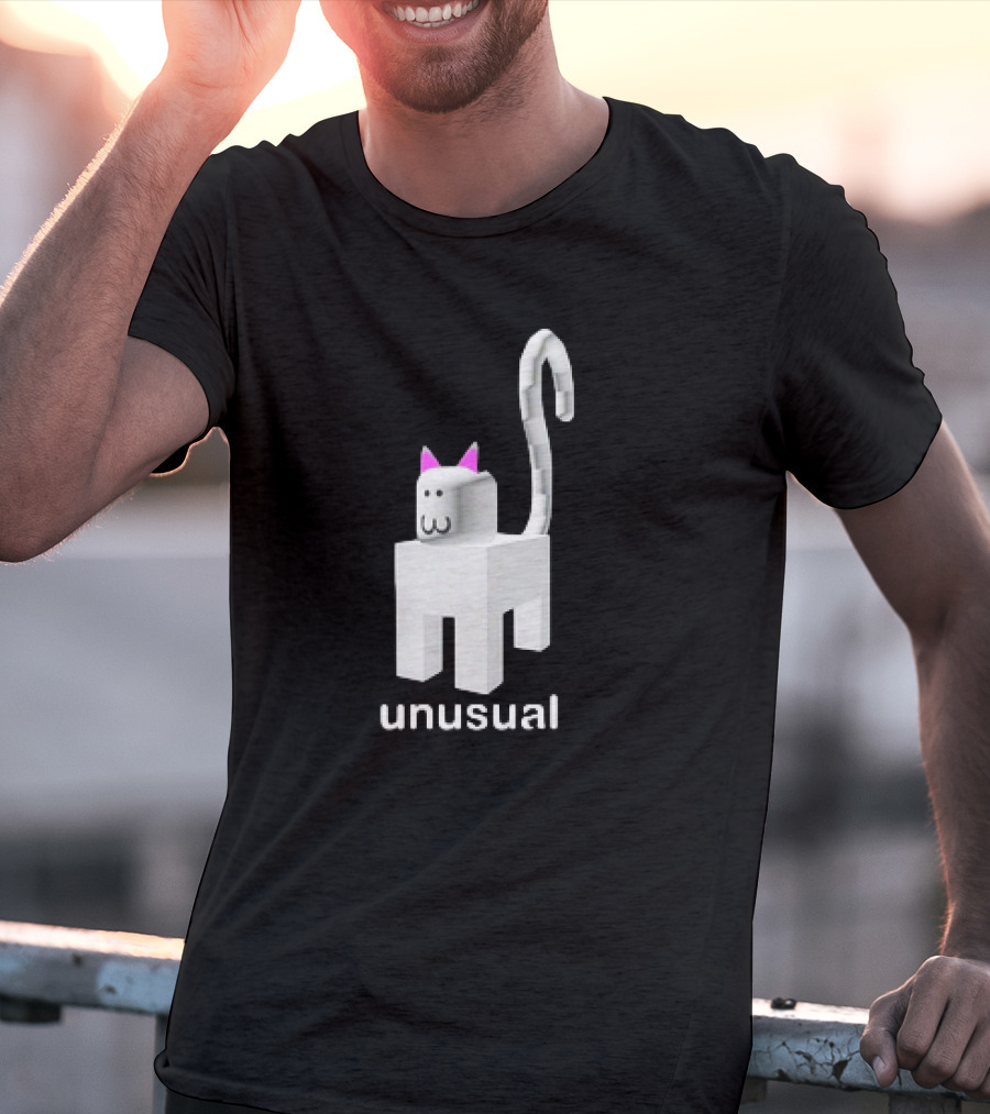 Unusual Meow V2 Blocky Cat T-Shirt