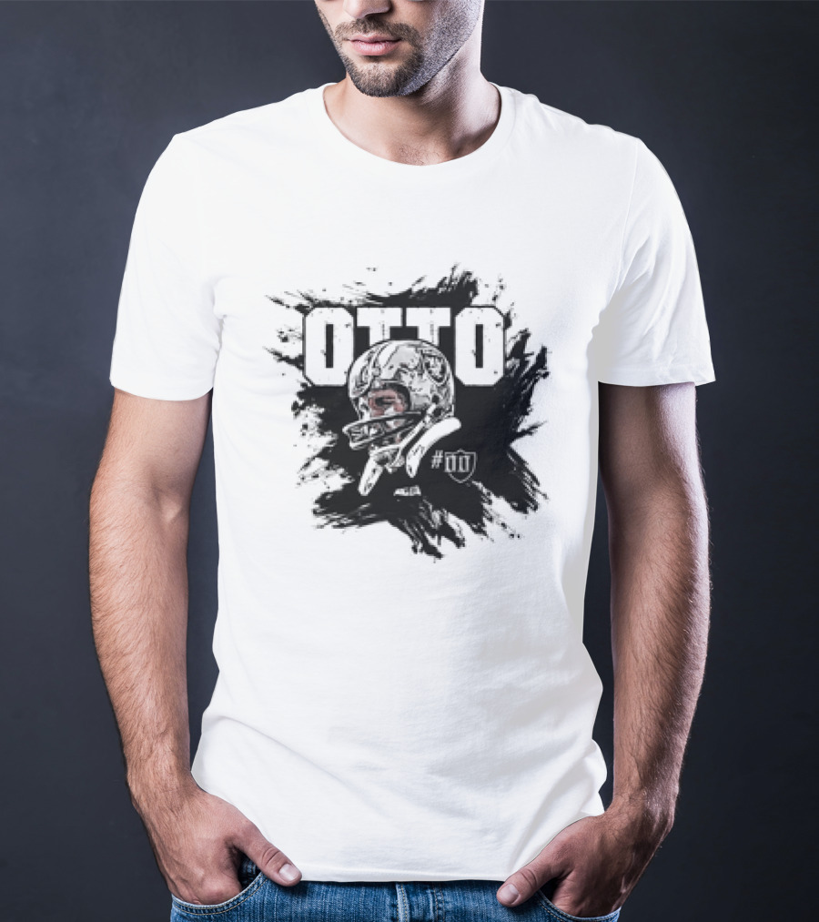 Jim Otto Double Zero Las Vegas Raiders NFL Football #00 Helmet Sketch T-Shirt
