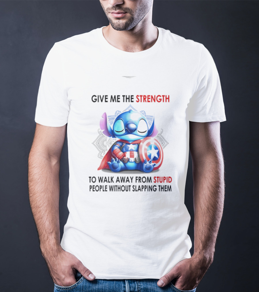 Stitch Captain Give Me The Strength To Walk Away From Stupid People Without Slapping Them T-Shirt