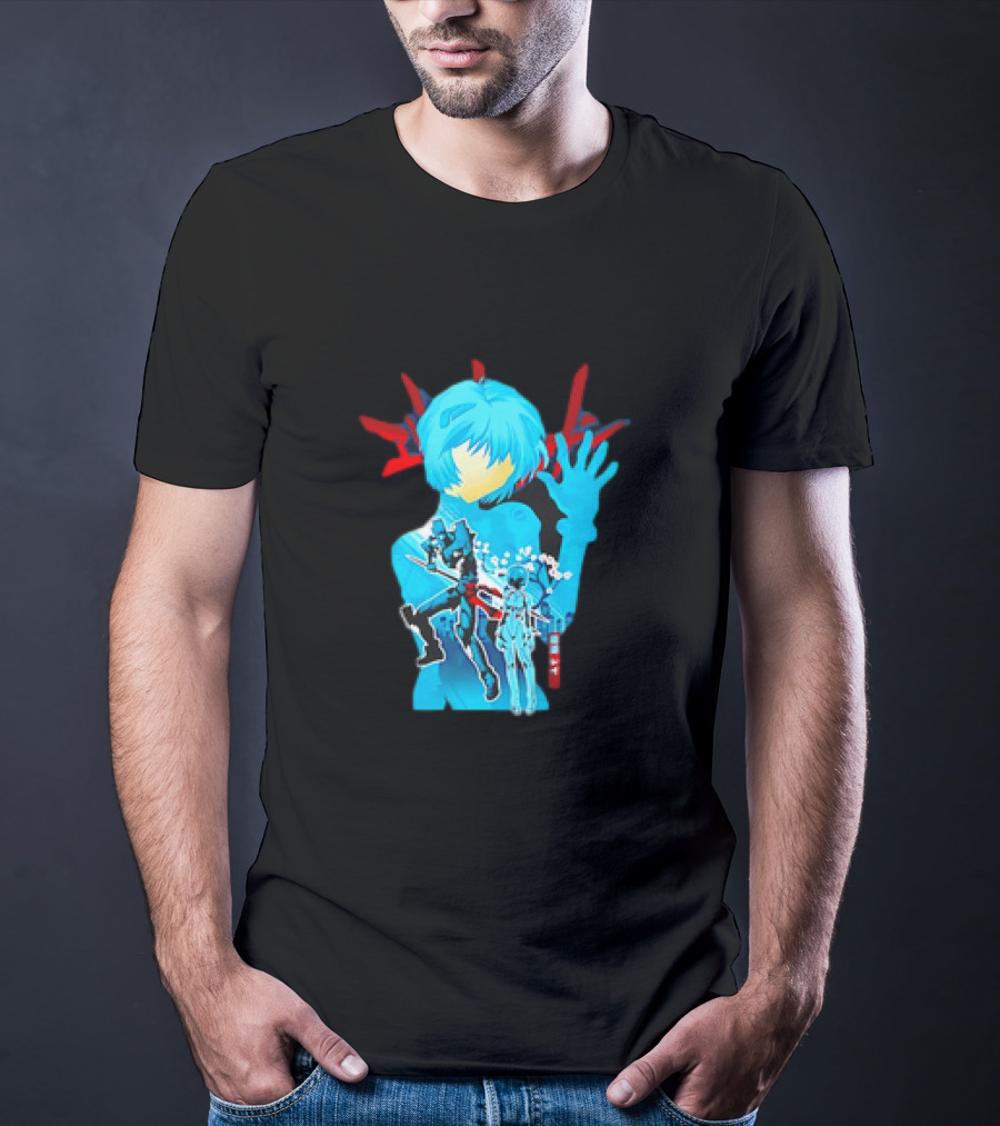 Rei Ayanami Eva-00 Neon Genesis Evangelion Blue Highlight T-Shirt