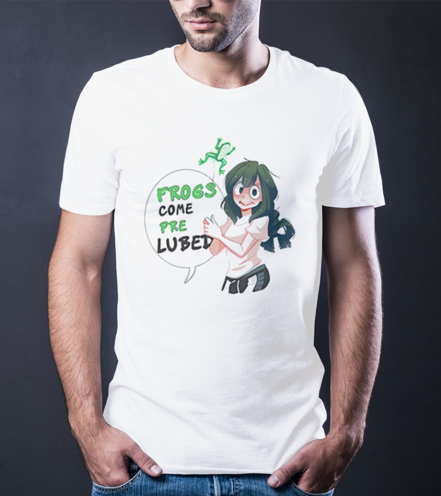 Frogs Come Pre Lubed Meme Character Speech Bubble T-Shirt