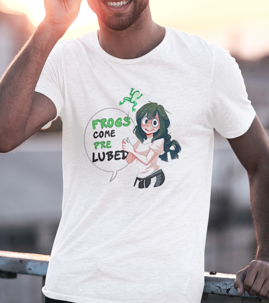 Frogs Come Pre Lubed Meme Character Speech Bubble T-Shirt