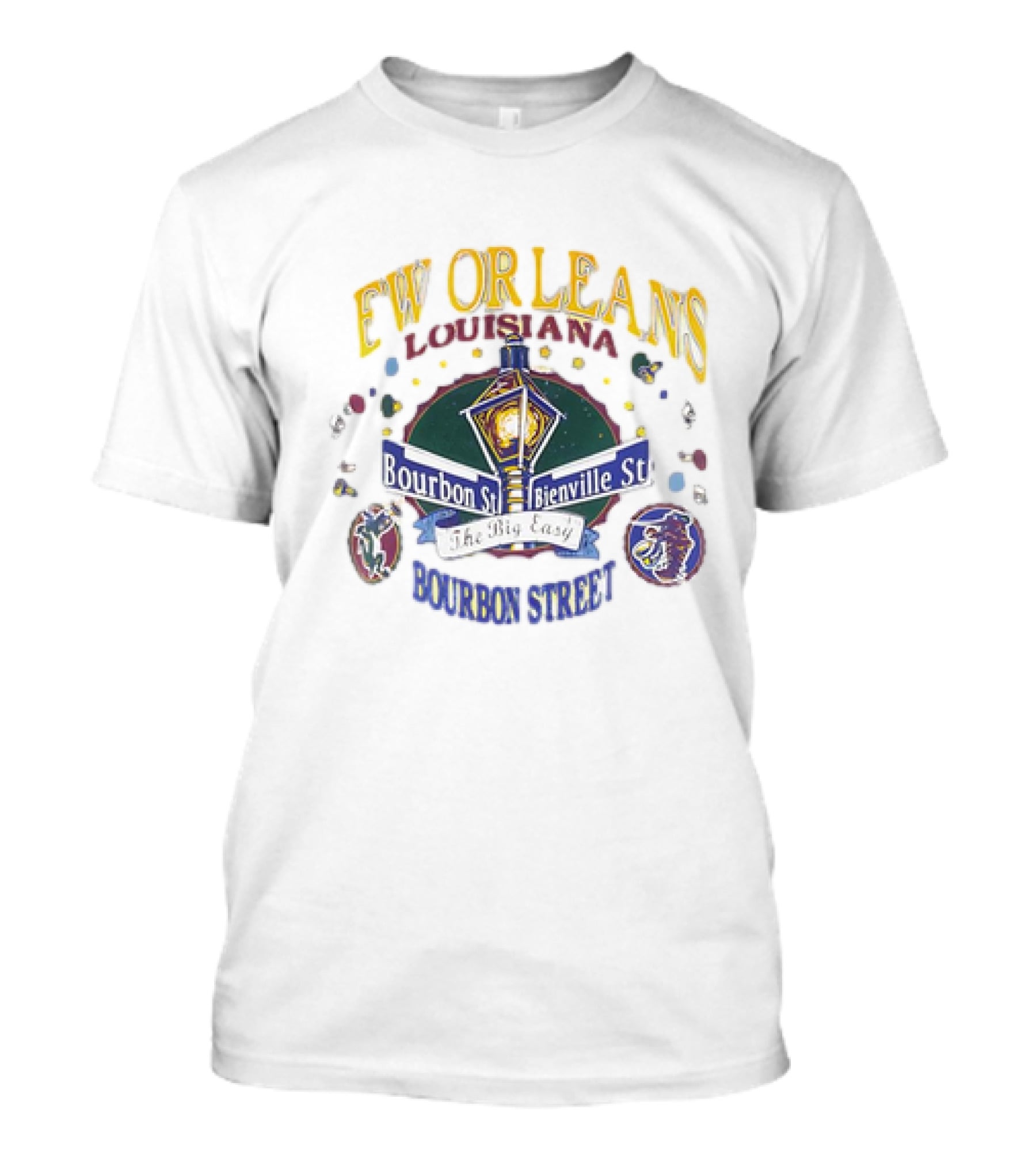 New Orleans Louisiana Bourbon Street Bienville St The Big Easy Vintage T-Shirt