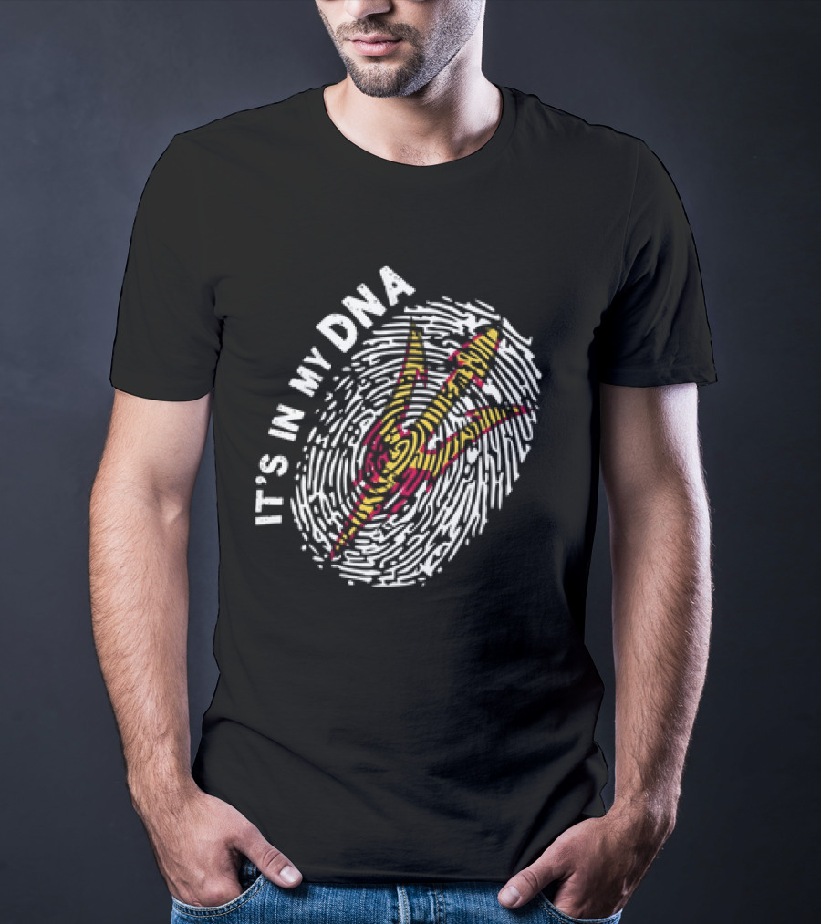 IT'S IN MY DNA Arizona State Sun Devils Football Fingerprint T-Shirt