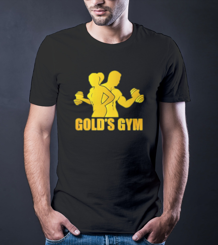 Gold's Gym Man And Woman With Dumbbells T-Shirt