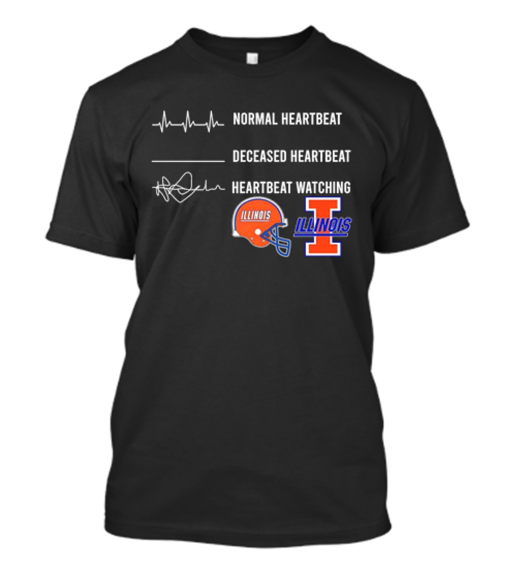 Normal Heartbeat Deceased Heartbeat Heartbeat Watching Illinois Fighting Illini T-Shirt