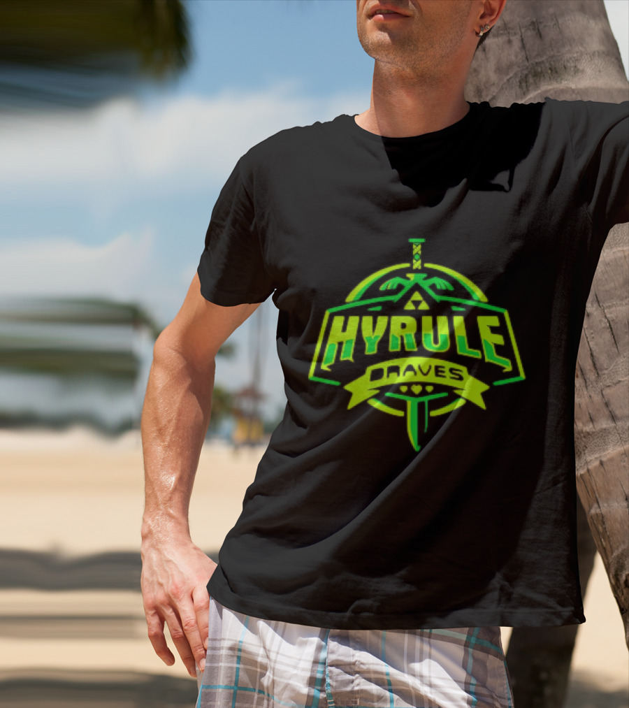 Hyrule Braves Sword Emblem Green Neon T-Shirt