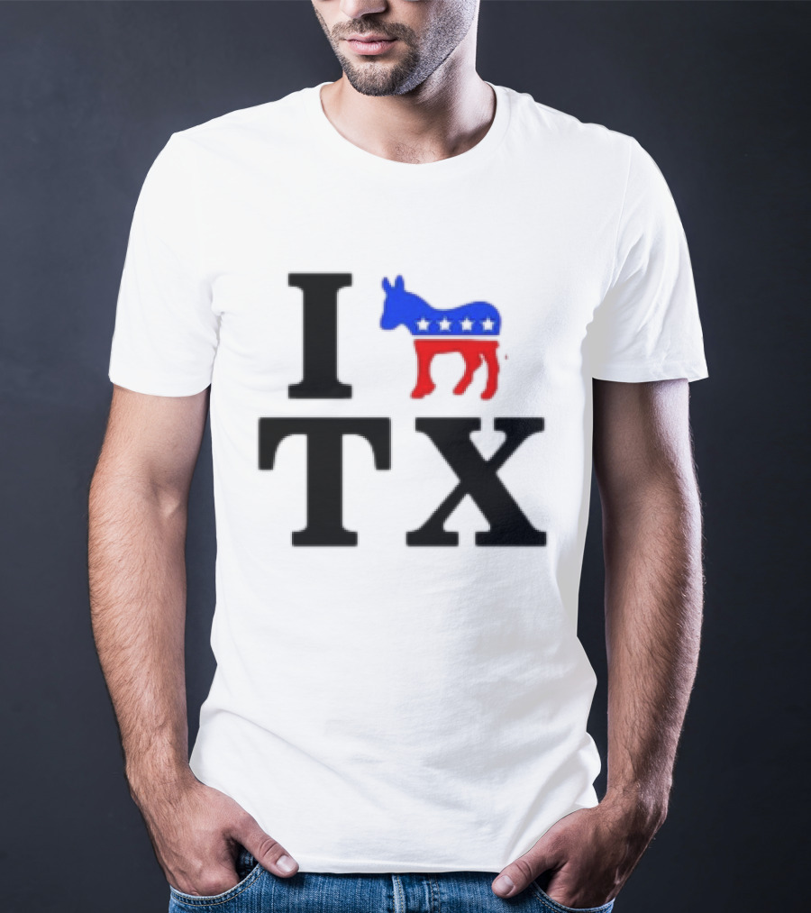 I Love Texas Democrat Donkey Symbol TX T-Shirt