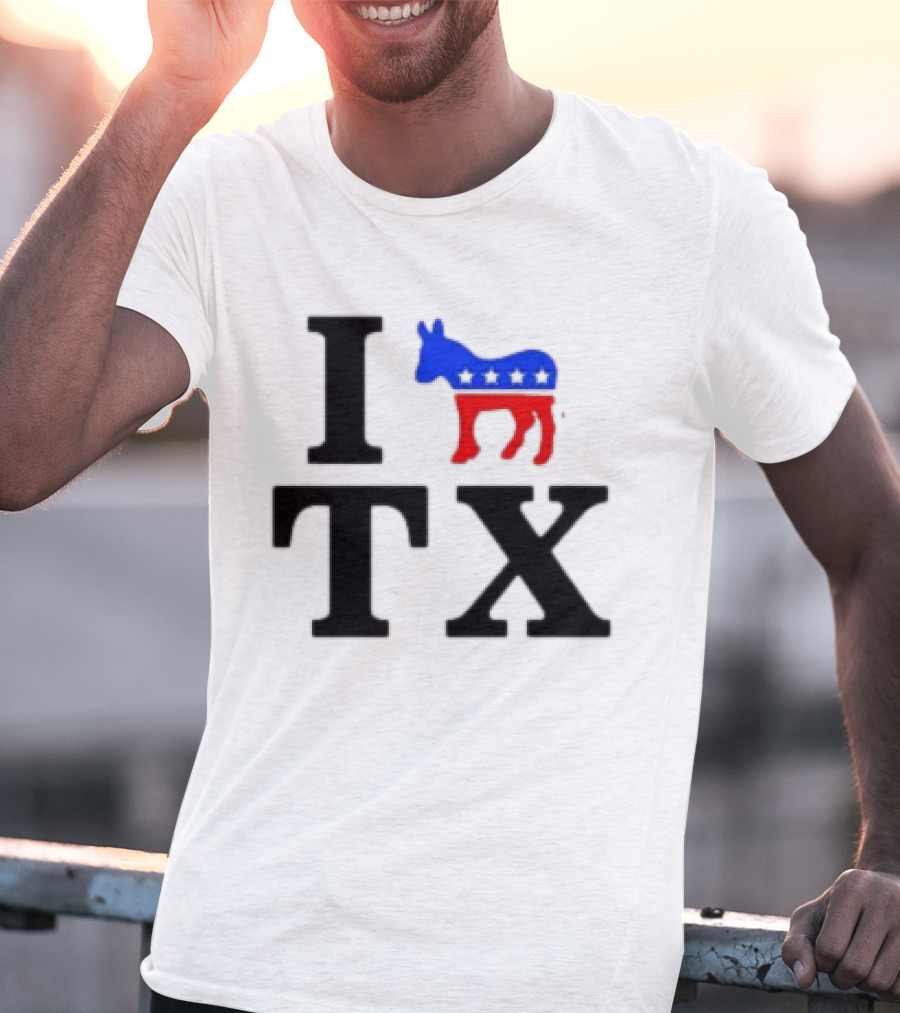 I Love Texas Democrat Donkey Symbol TX T-Shirt